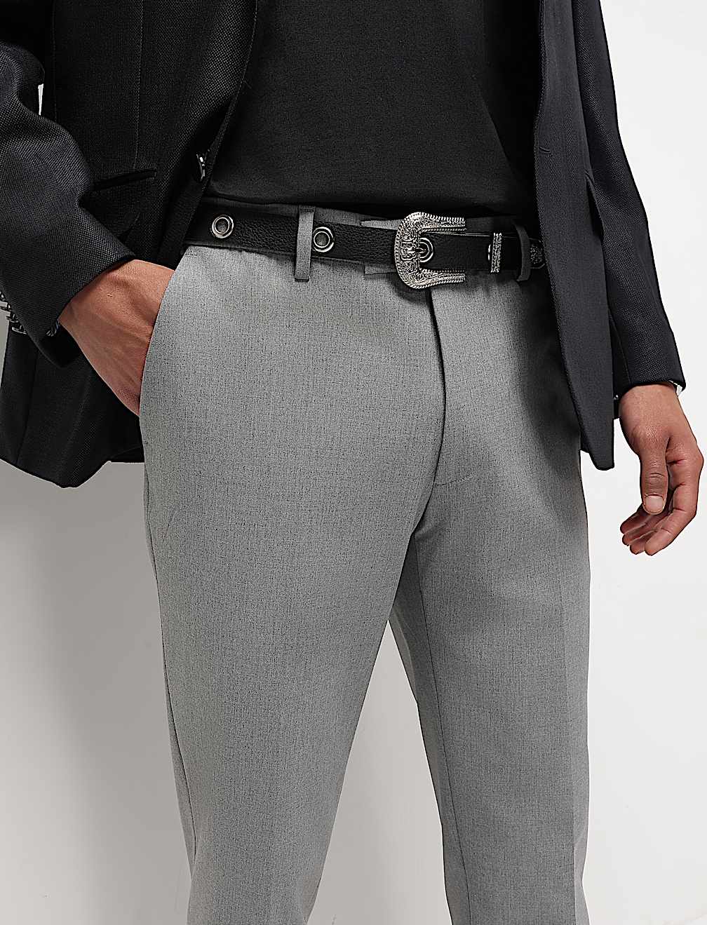 Mid Waist Slim Fit Trousers