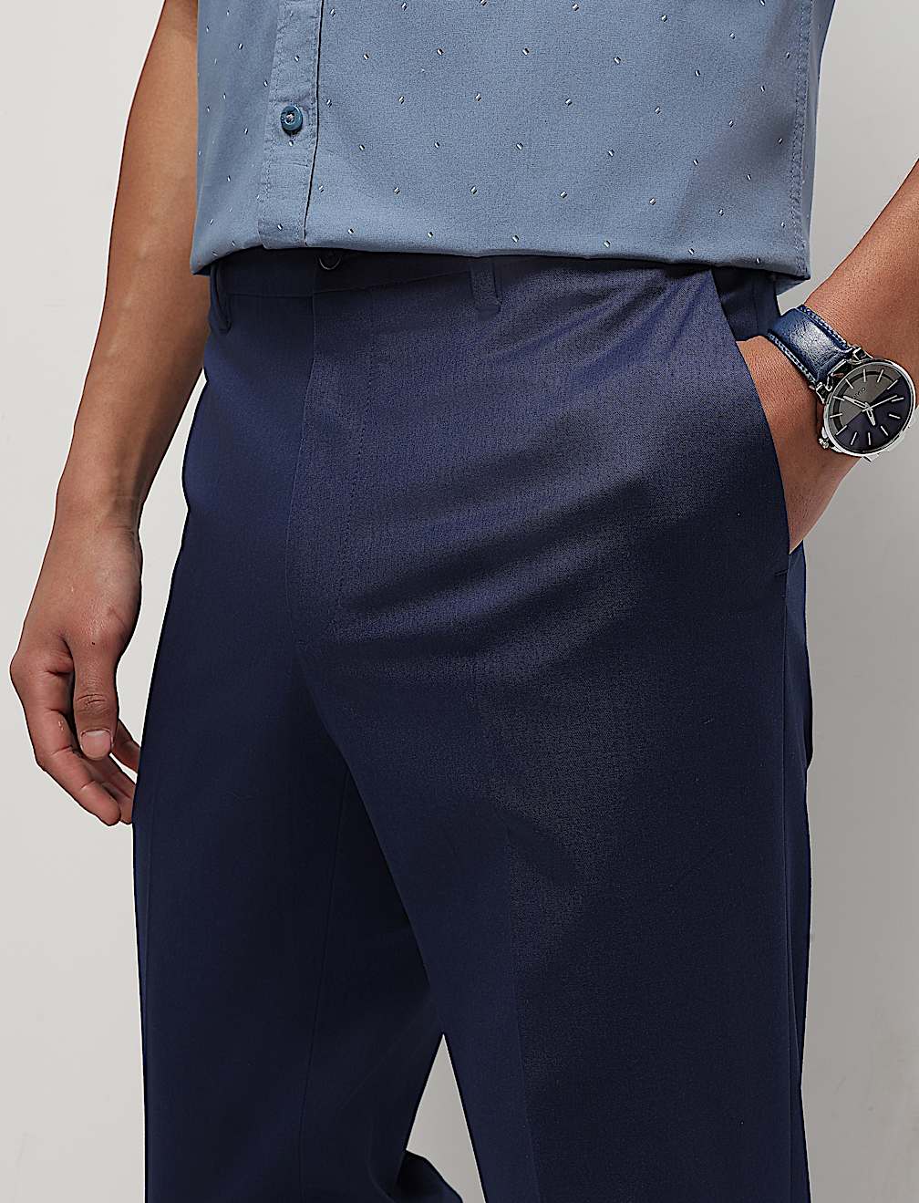 Mid Waist Slim Fit Trousers
