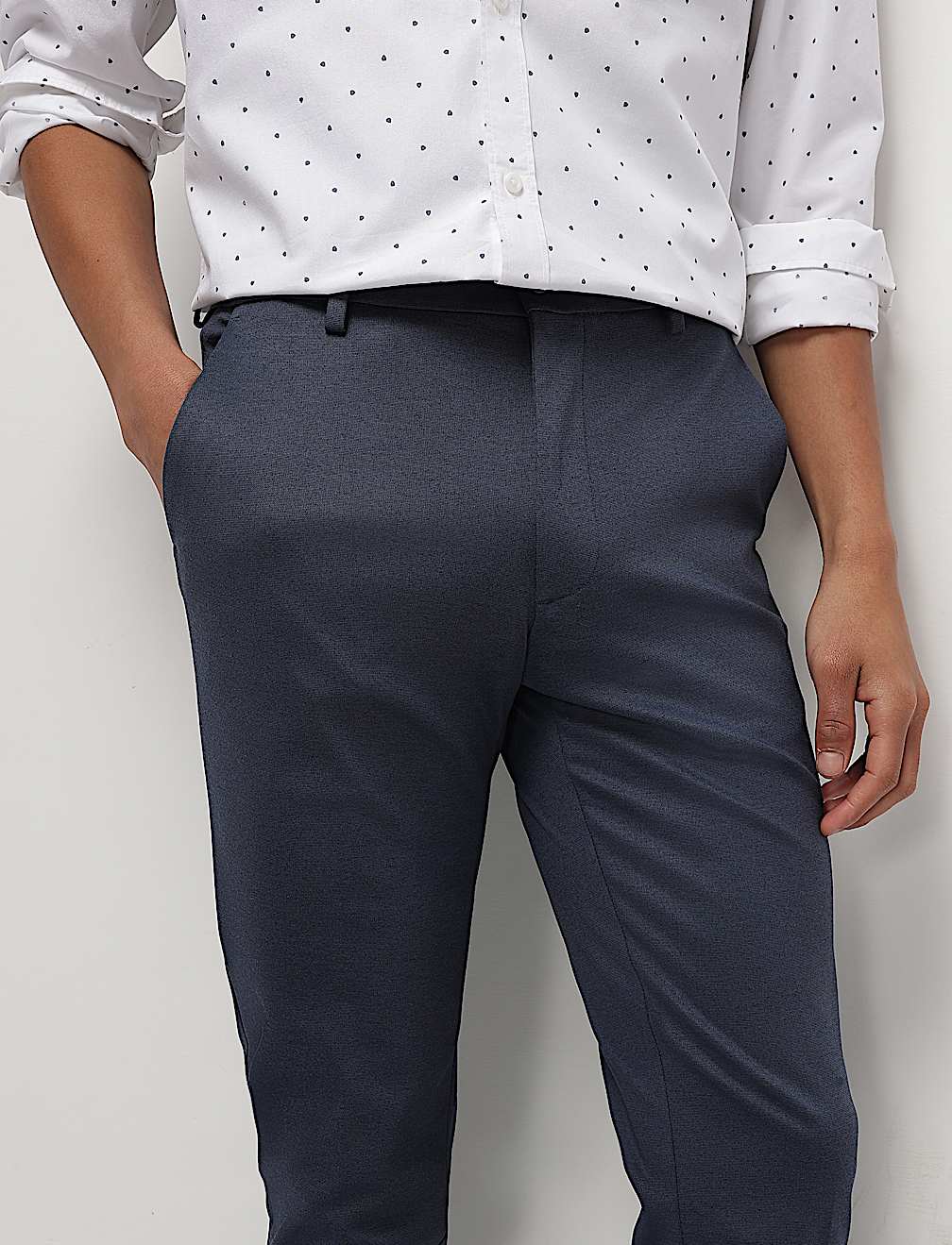 Mid Waist Slim Fit Trousers