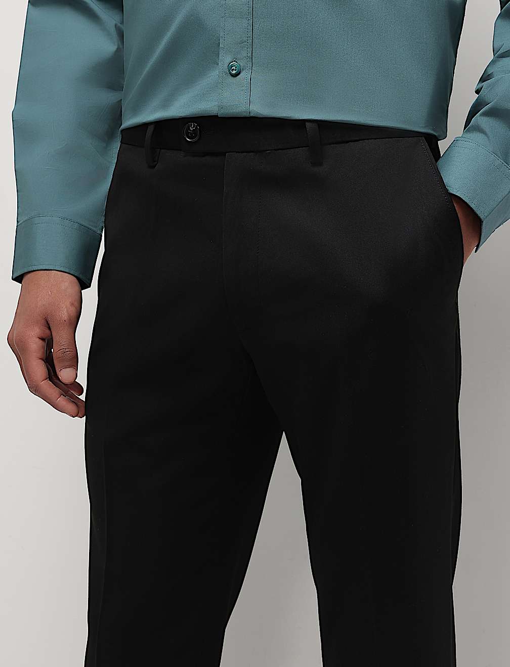 Mid Waist Slim Fit Trousers