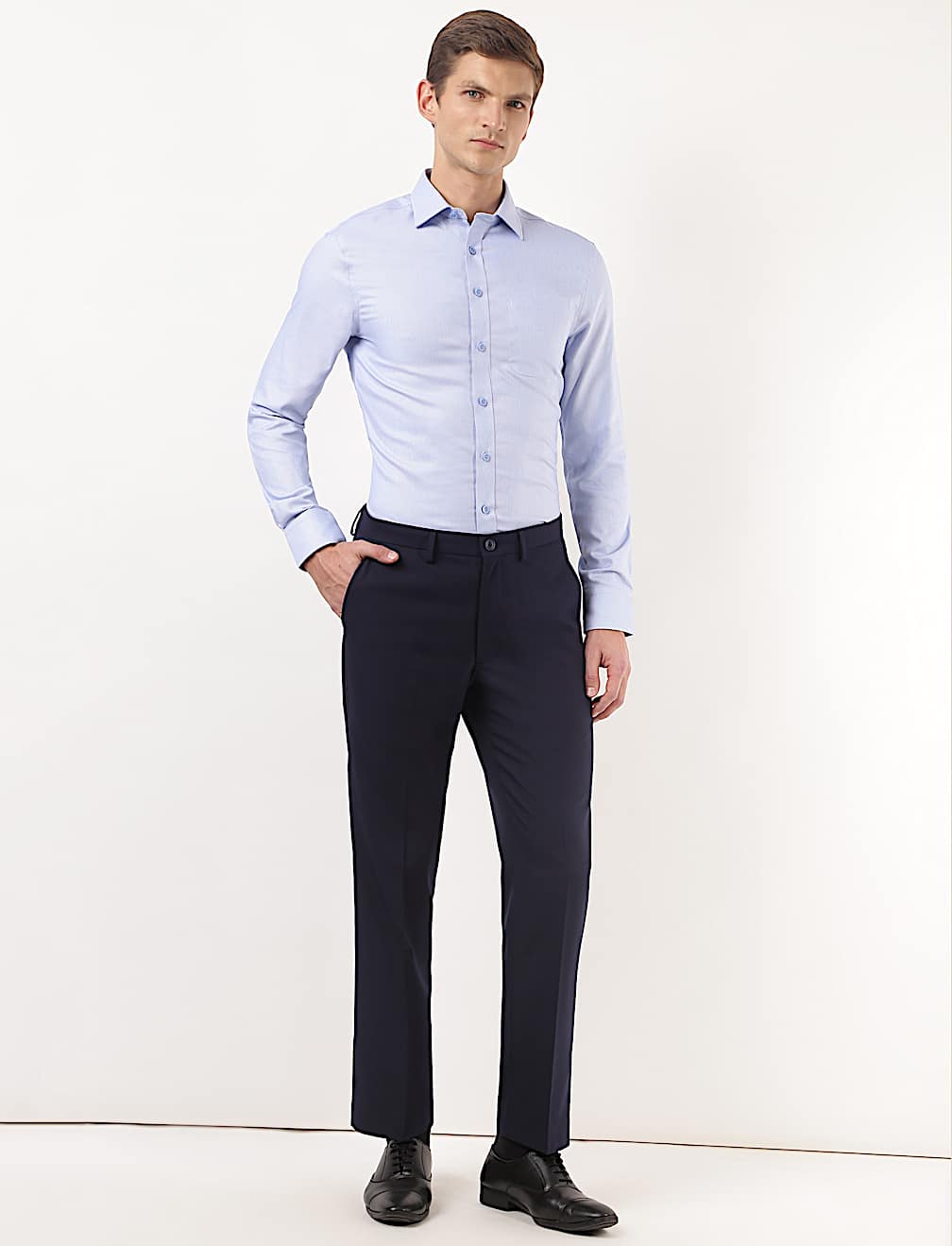 Plain Regular Fit Trousers
