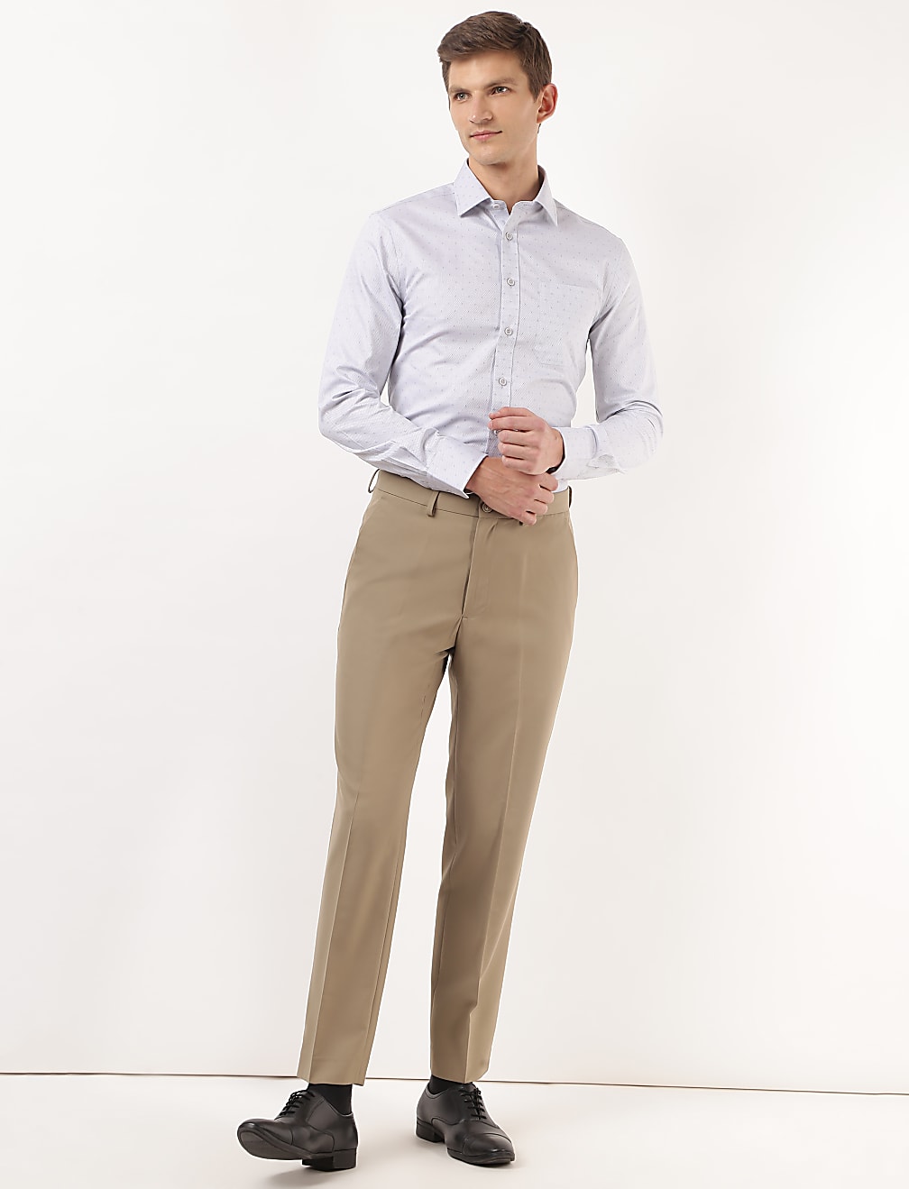 Plain Regular Fit Trousers