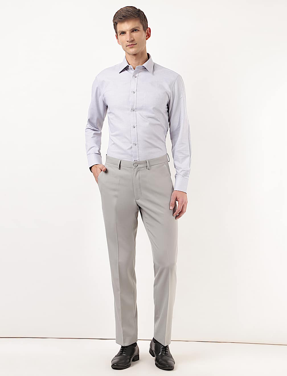 Plain Regular Fit Trousers