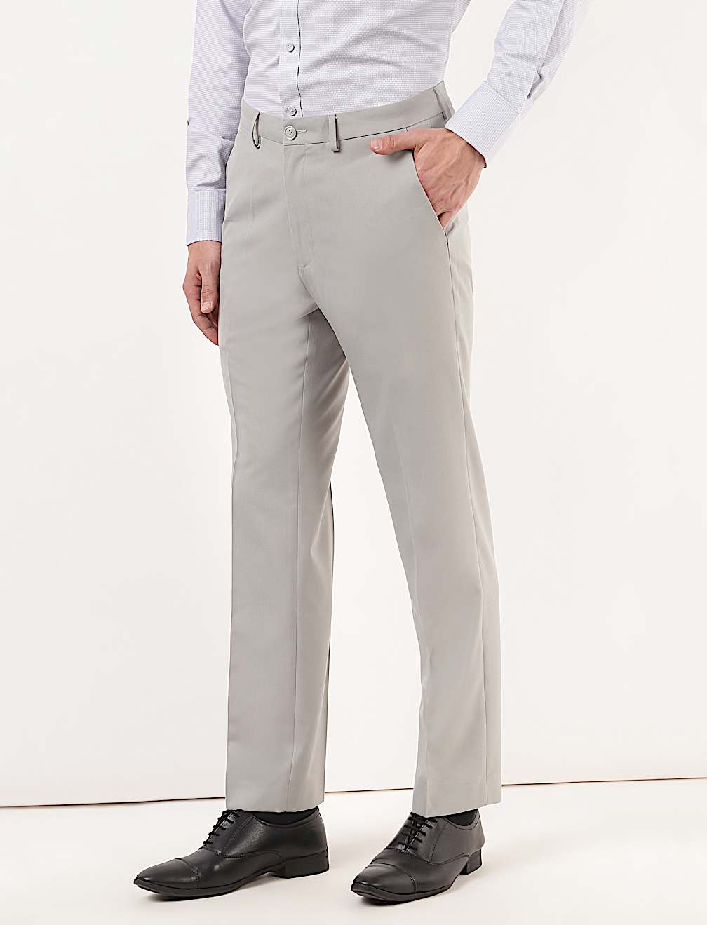 Plain Regular Fit Trousers