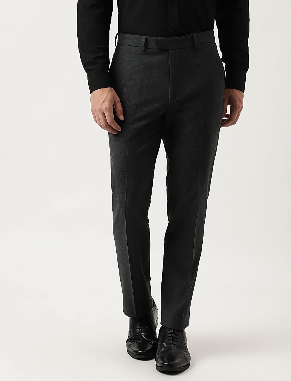 Tailored Fit Plain Trousers