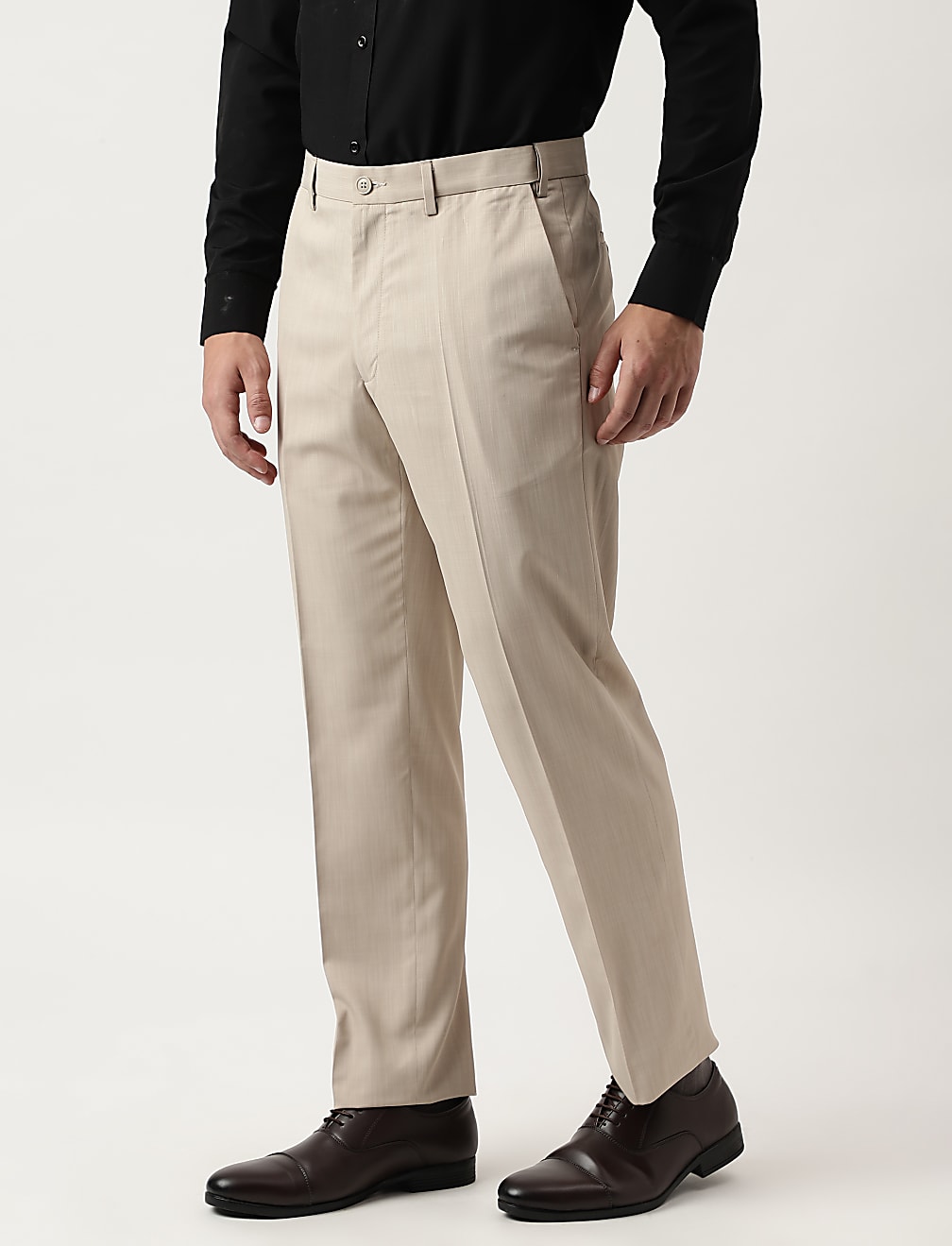Crease Resistance Plain Trousers