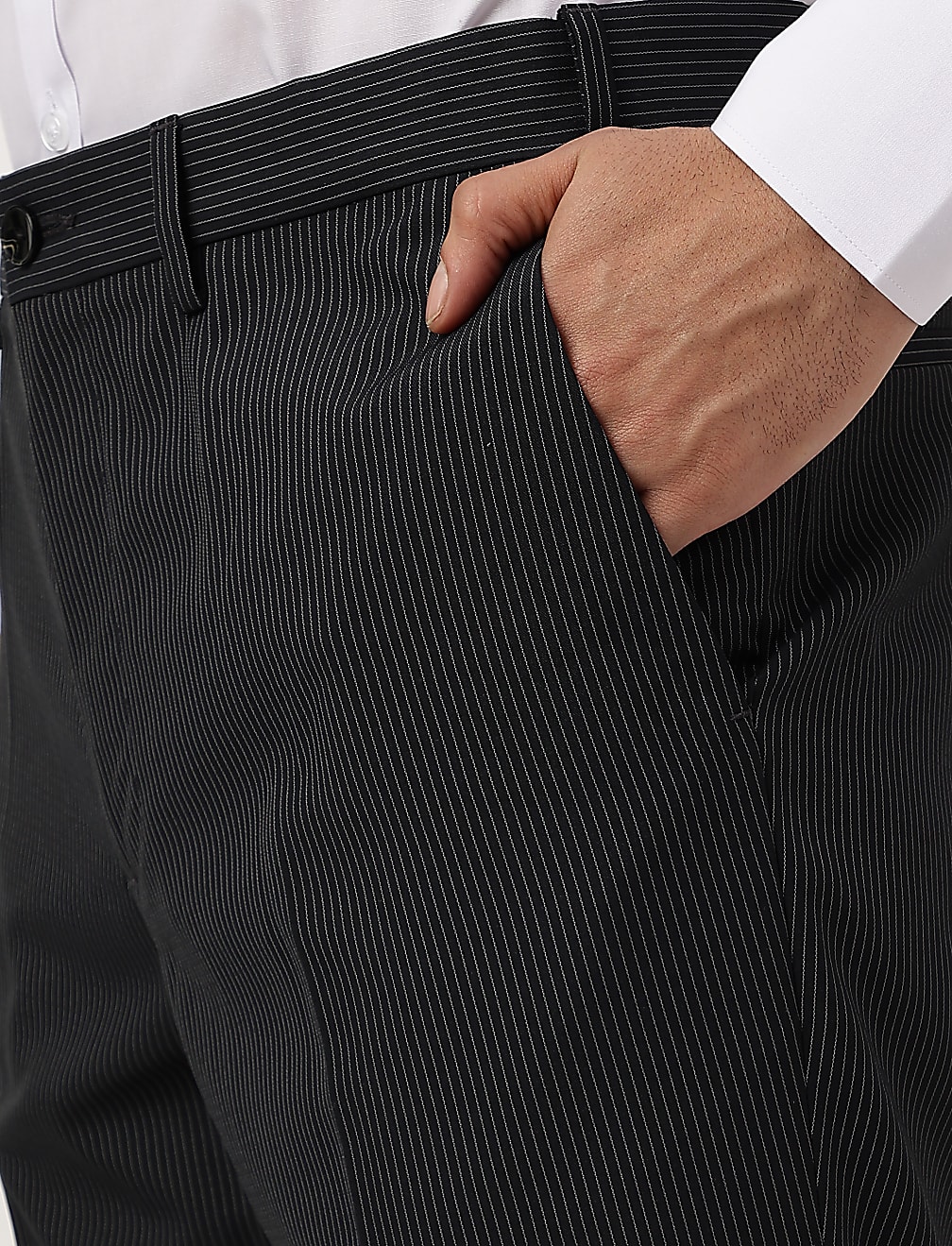 Crease Resistant With Active Waist Slim Fit Trousers
