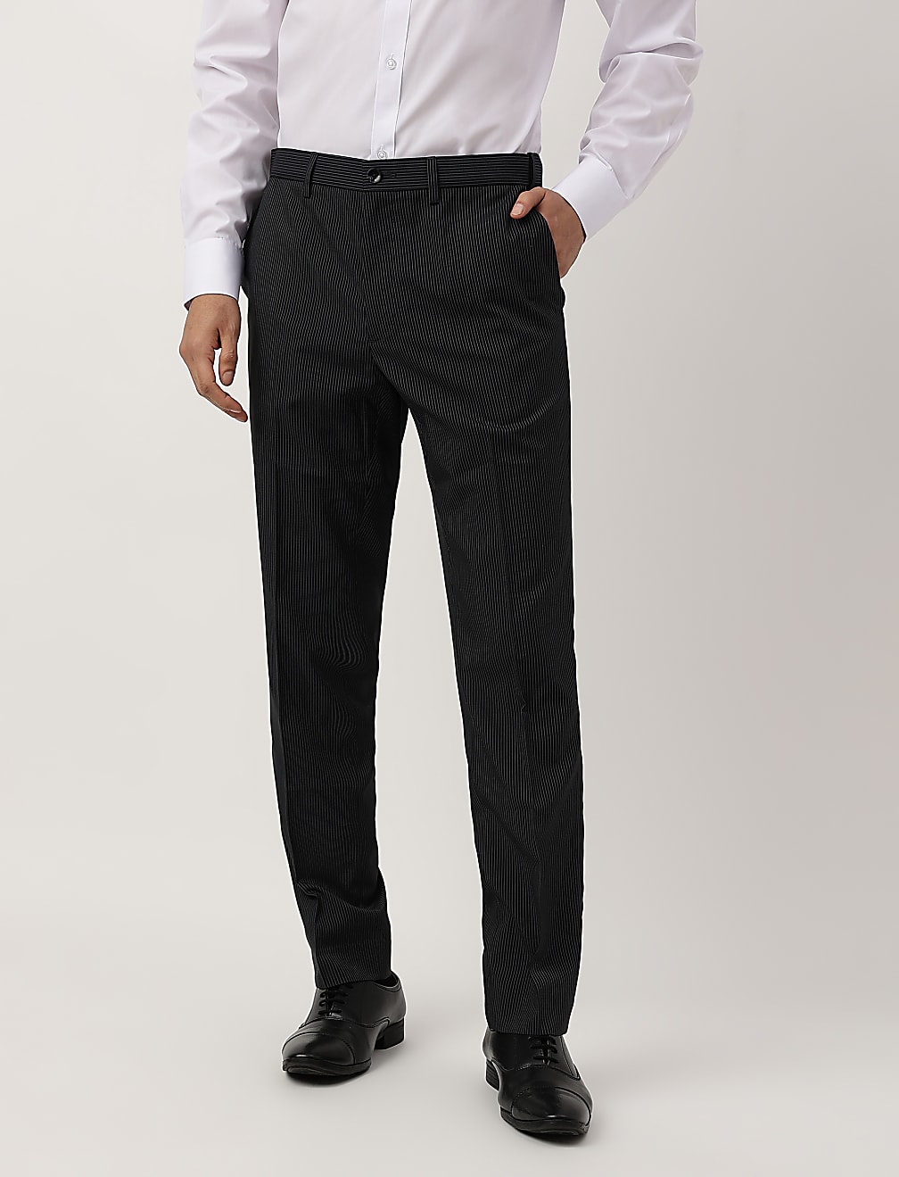 Crease Resistant With Active Waist Slim Fit Trousers