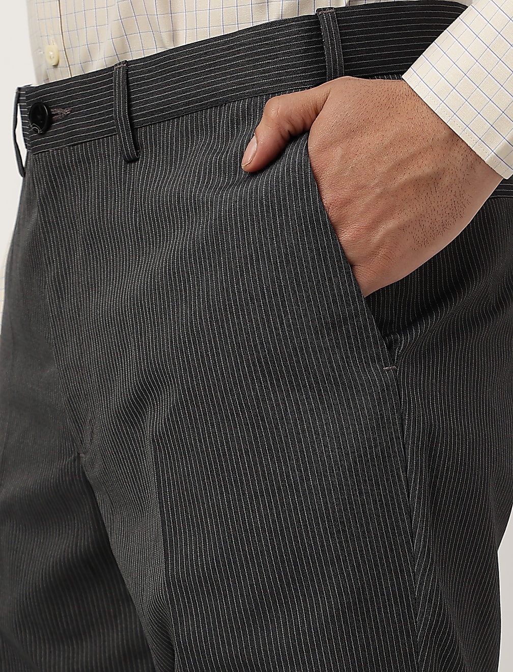Crease Resistant With Active Waist Slim Fit Trousers