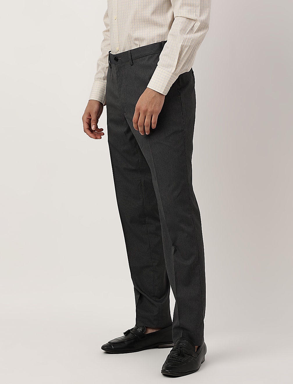 Crease Resistant With Active Waist Slim Fit Trousers