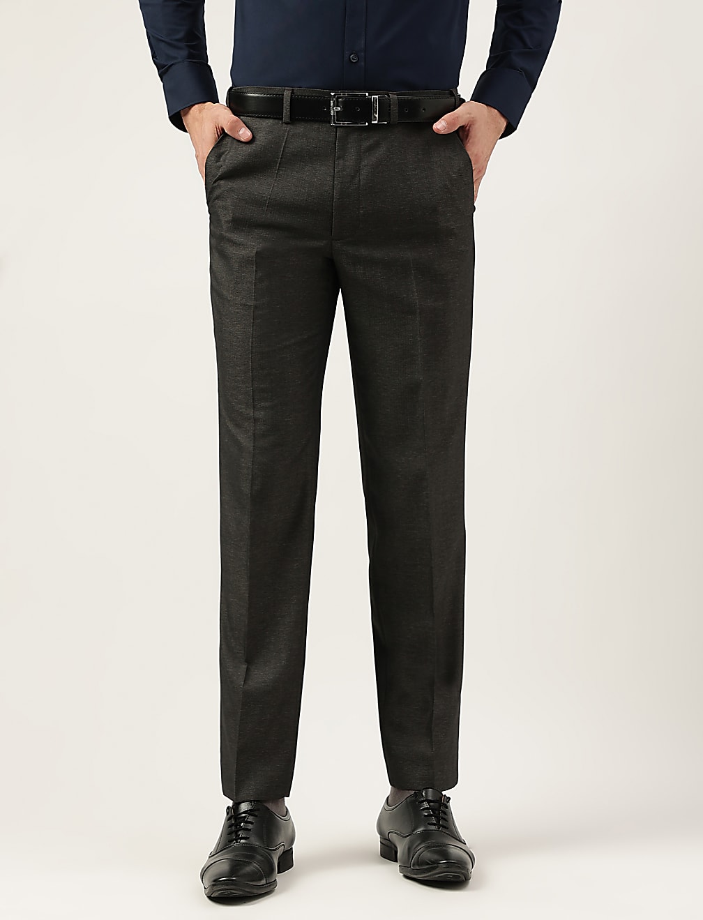 Regular Fit Plain Trousers