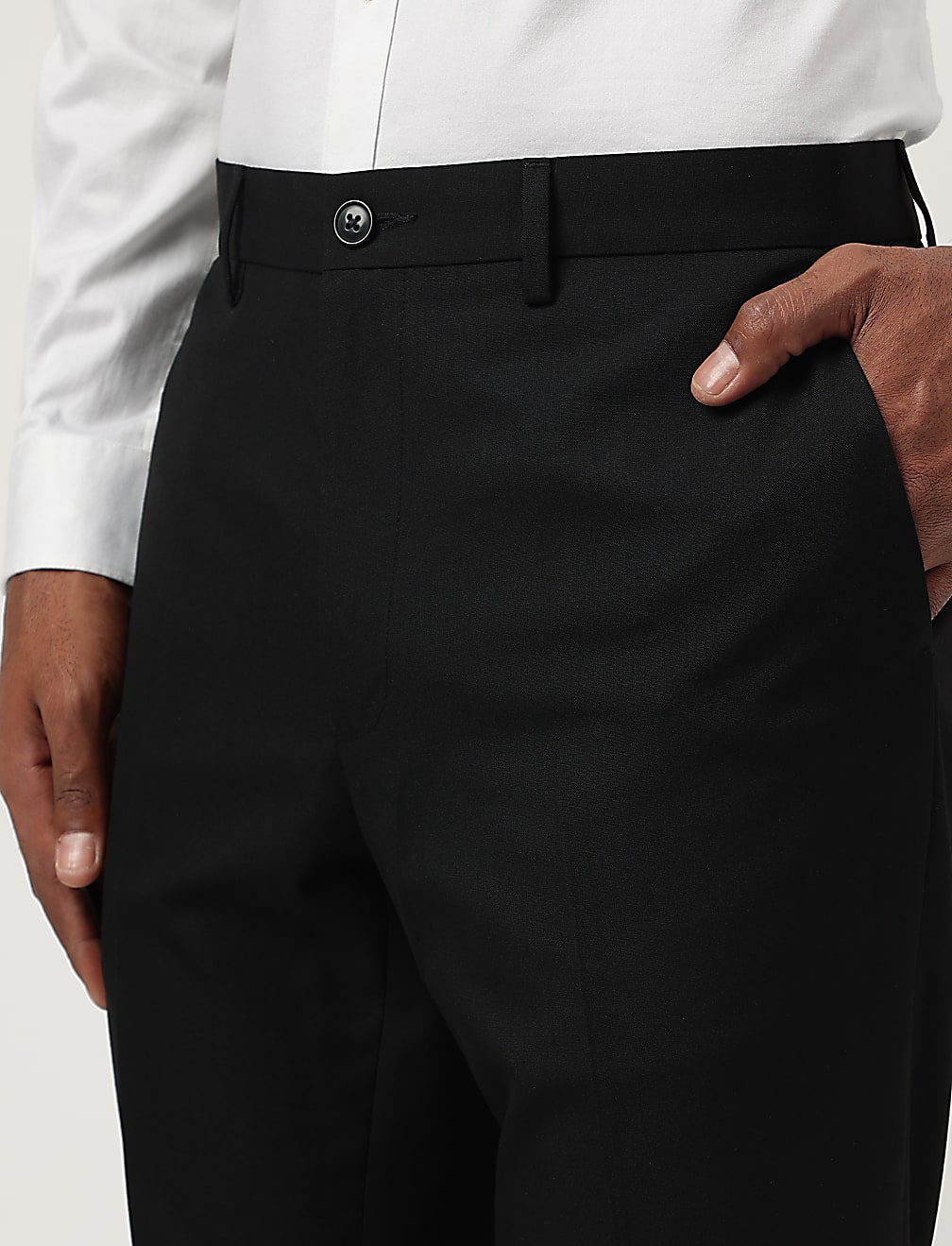 Slim Fit Plain Trousers