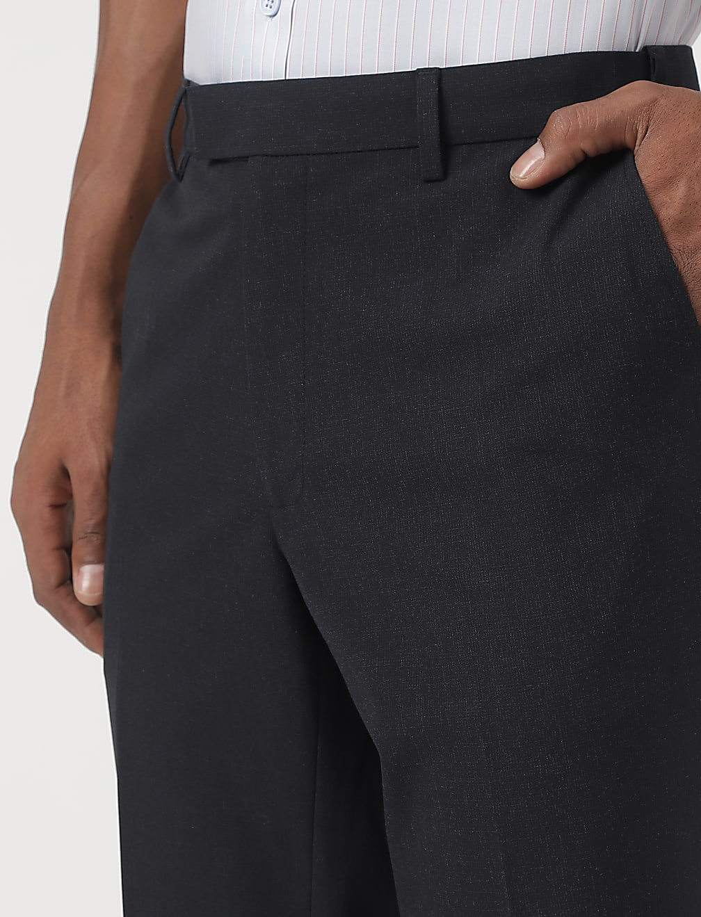 Slim-Fit Bi-Stretch Textured Trousers