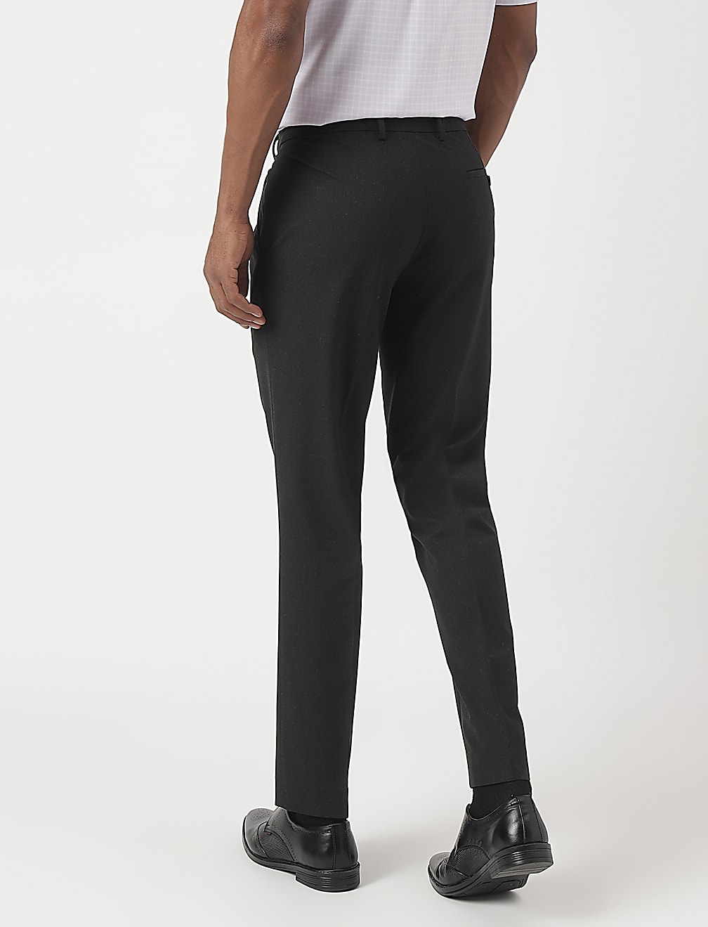 Slim-Fit Bi-Stretch Textured Trousers