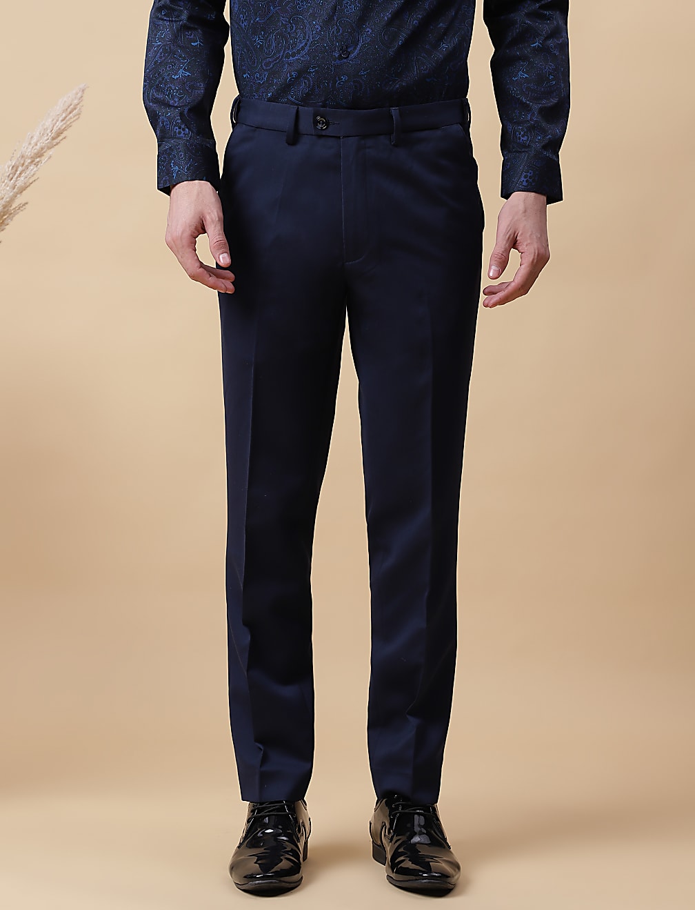 Plain Slim Fit Trousers