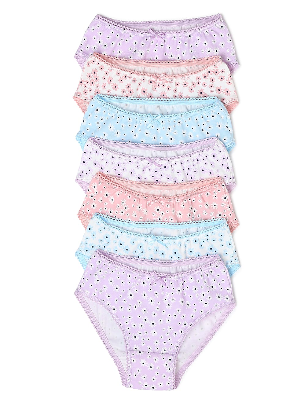 7pk Cotton Floral Knickers (2-16 Yrs)