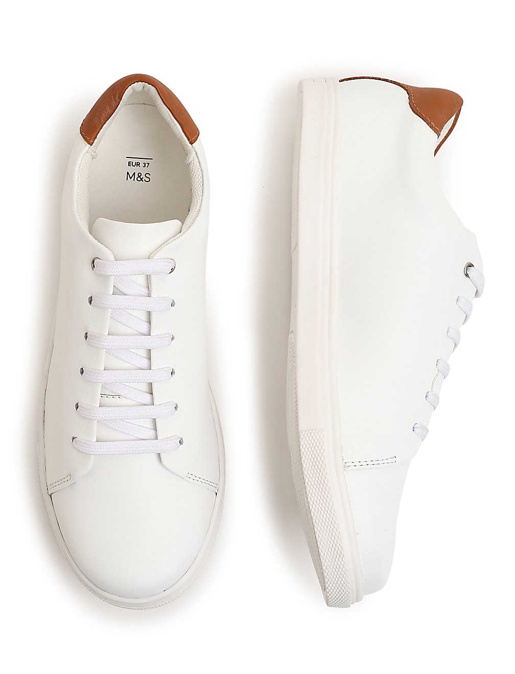 White leather lace up sneakers top