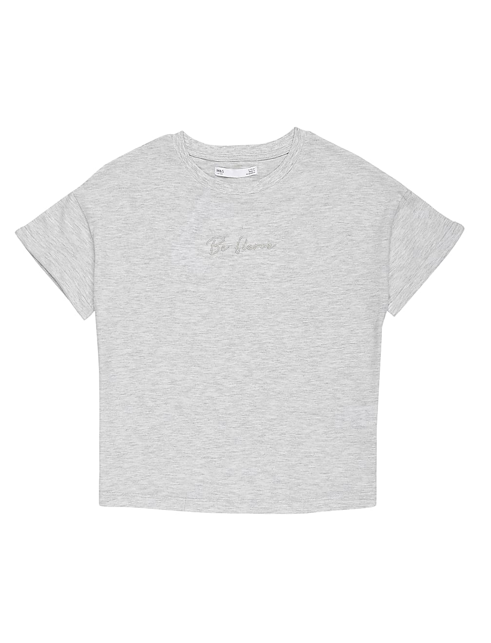 Cotton Mix Solid Round Neck Top