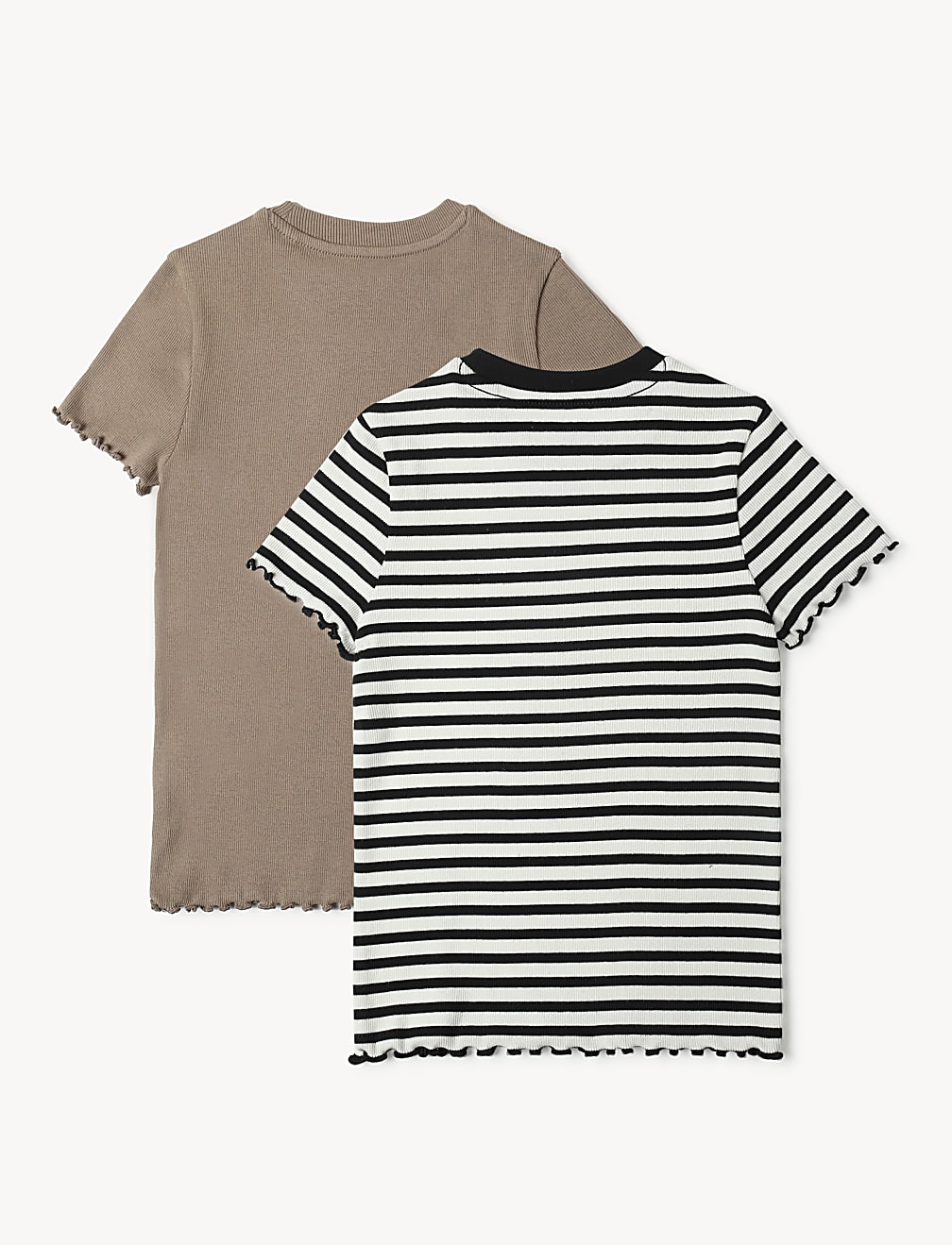 Cotton Mix Stripes Round Neck T-Shirt