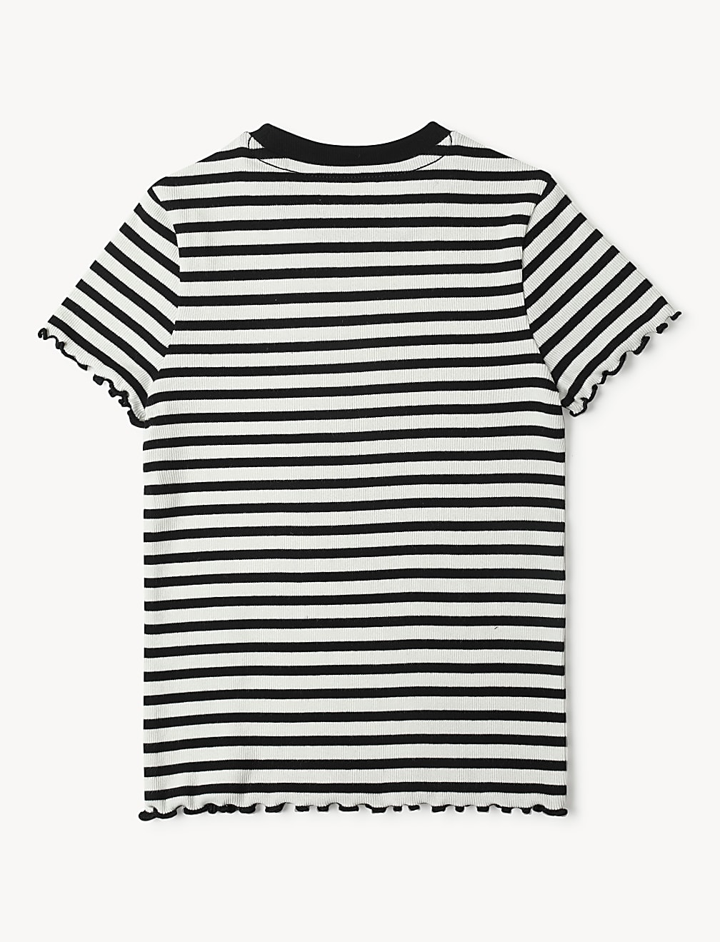 Cotton Mix Stripes Round Neck T-Shirt