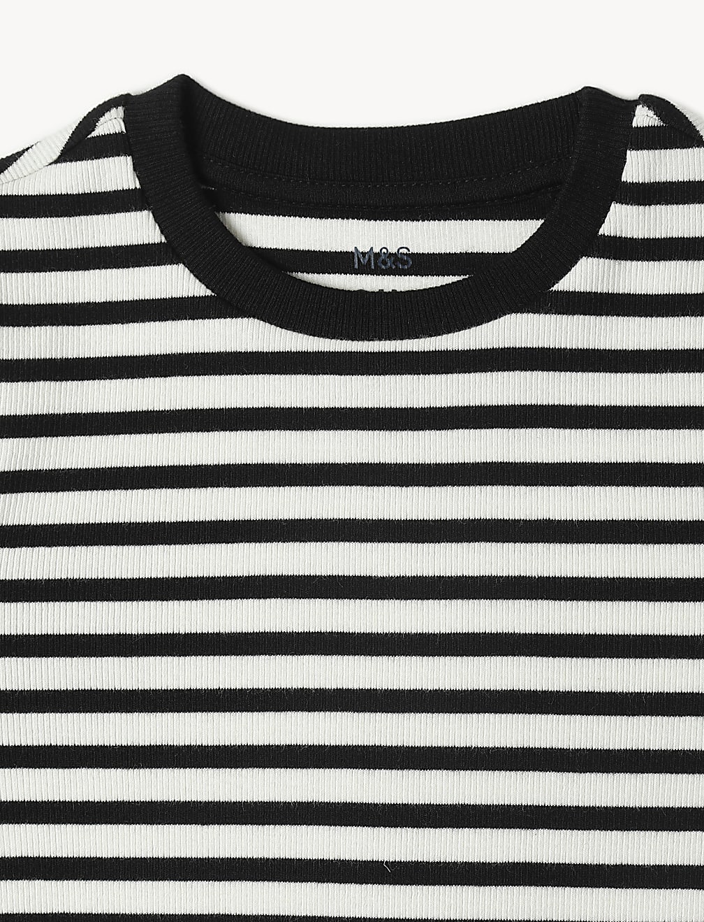 Cotton Mix Stripes Round Neck T-Shirt
