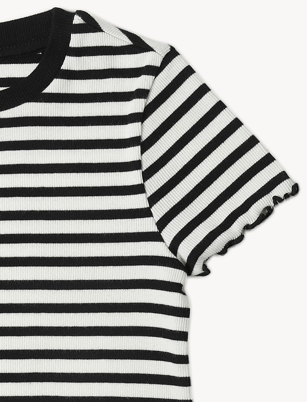 Cotton Mix Stripes Round Neck T-Shirt