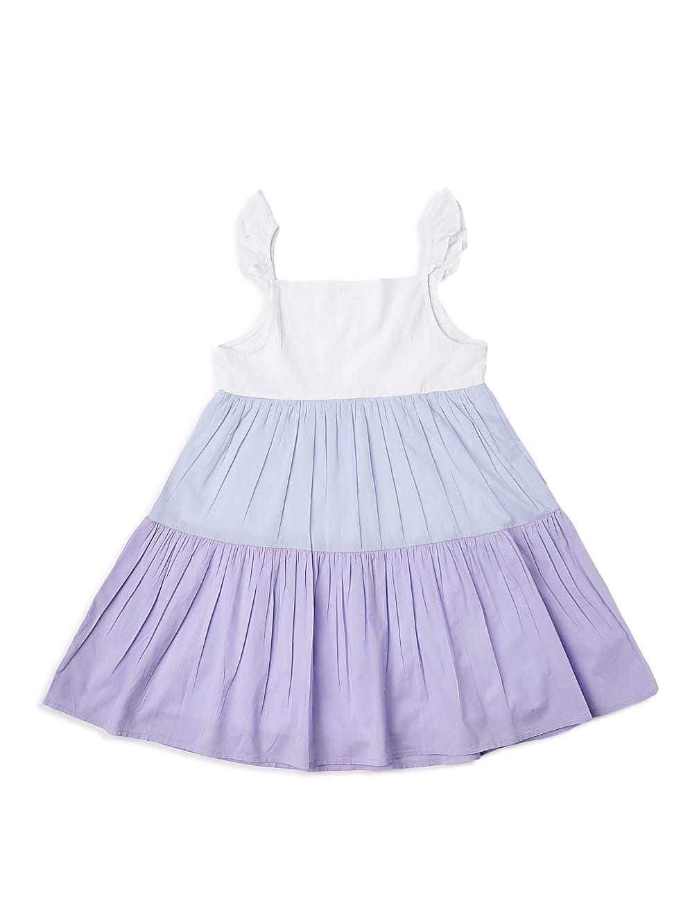 Pure Cotton Colorblock Square Neck Dress