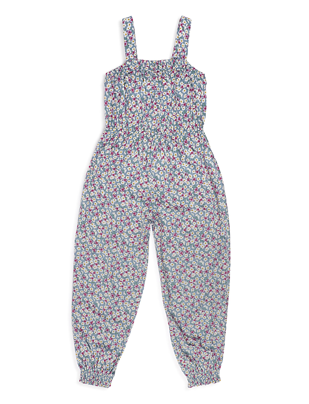 Pure Viscose Floral Square Neck Jumpsuit