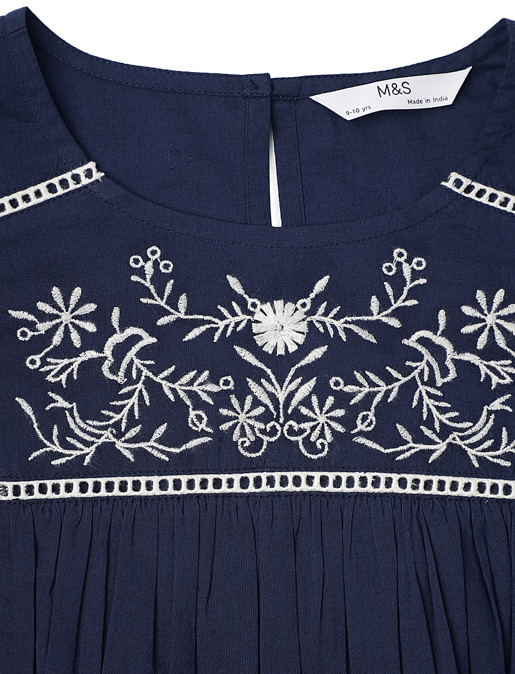 Pure Cotton Embroidered Round Neck Top