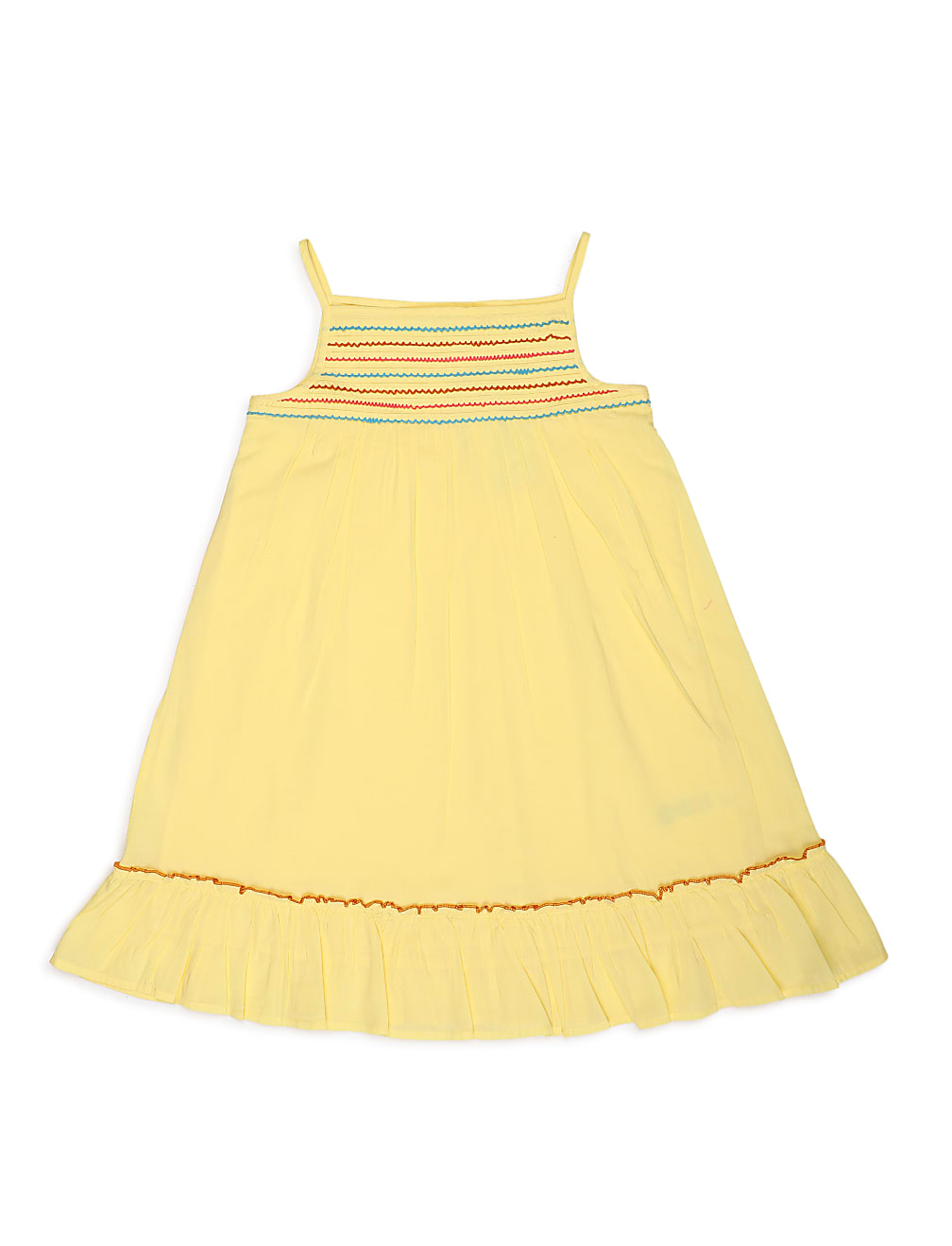 Pure Cotton Plain Shoulder Strap Dress