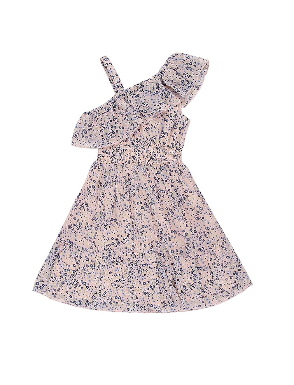 Floral Shoulder Straps Neck Dress