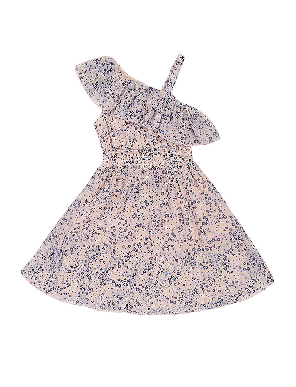 Floral Shoulder Straps Neck Dress