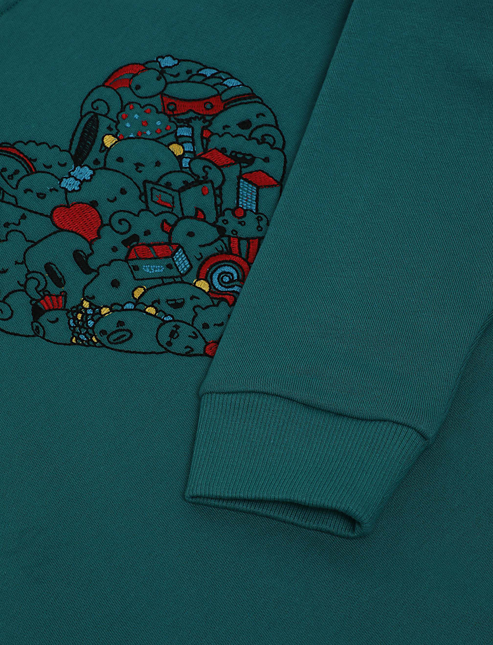 Cotton Mix Embroidered Hooded Dress