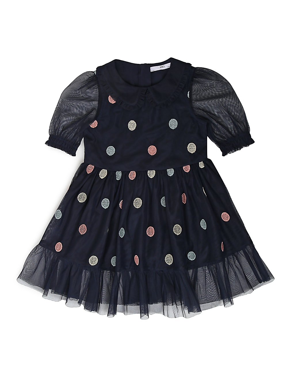 Embroidered Peter Pan Collar Dress