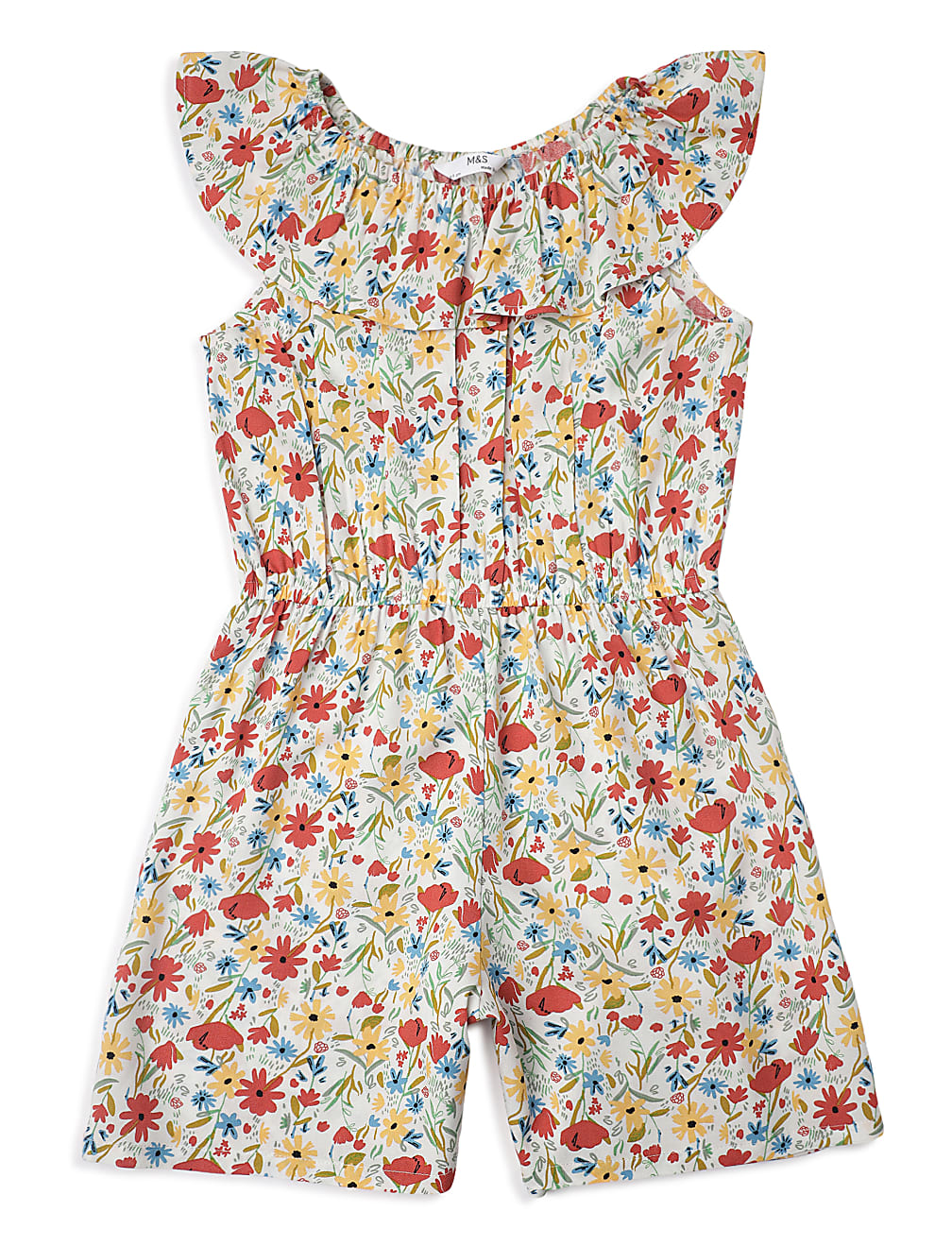 Pure Viscose Floral Round Neck Jumpsuit