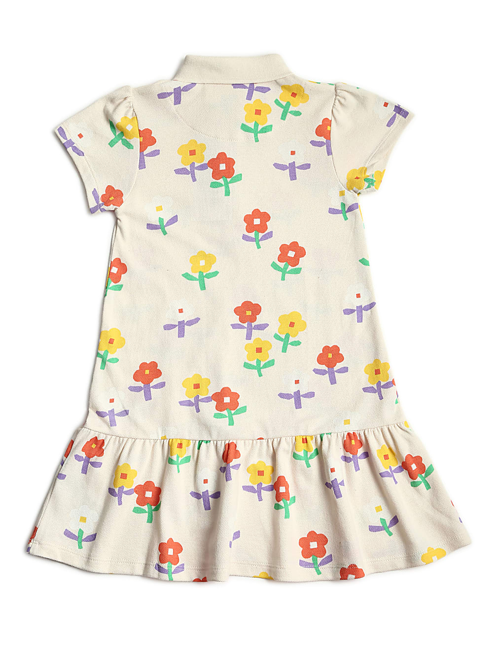 Pure Cotton Printed Polo Collar Dress