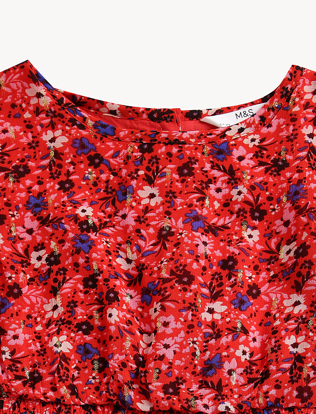 Viscose Mix Floral Print Knee Length Dress