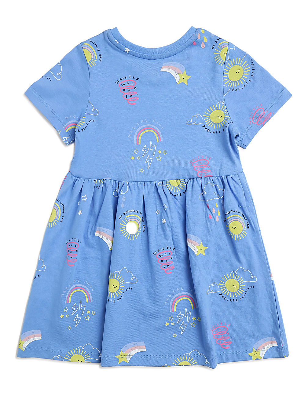Pure Cotton Printed Crew Neck Dress