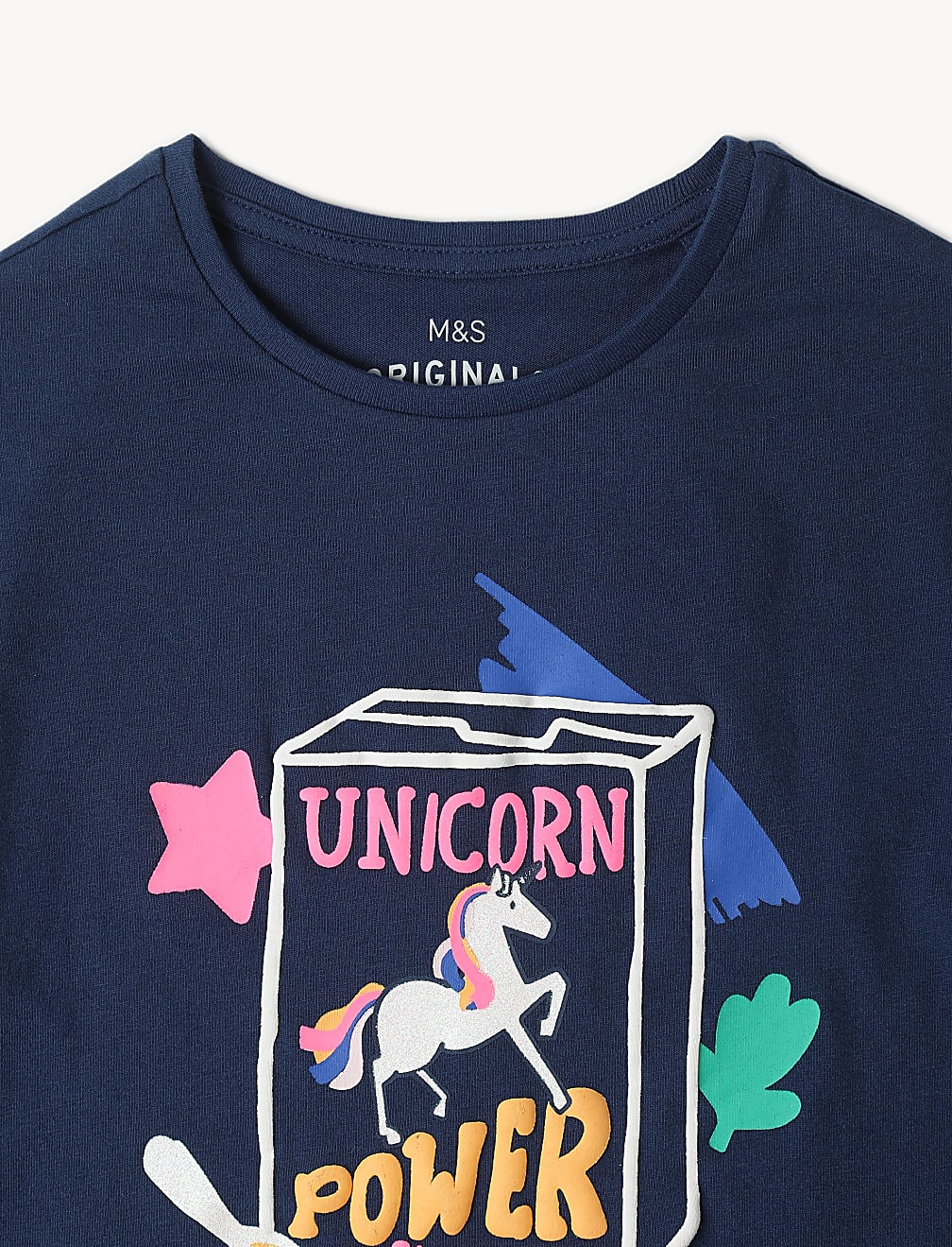 Pure Cotton Unicorn Printed Round Neck Top