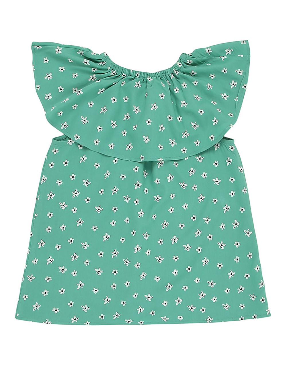 Pure Viscose Floral Round Neck Top