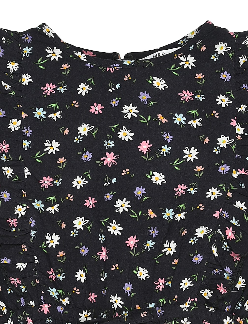Pure Viscose Floral Round Neck Jumpsuit