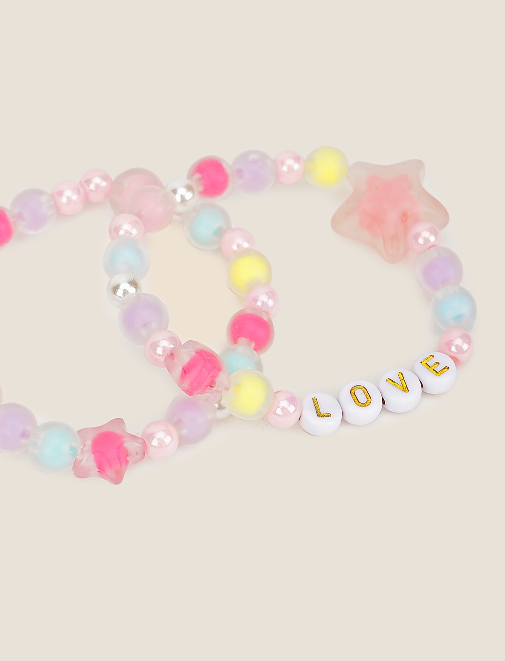 Girls Pack of 2 Star Beaded Bracelet