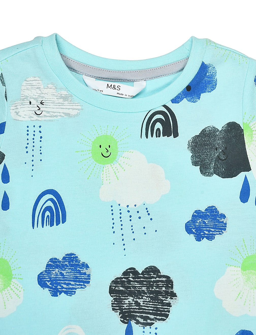 Pure Cotton Printed Round Neck Pyjama Set