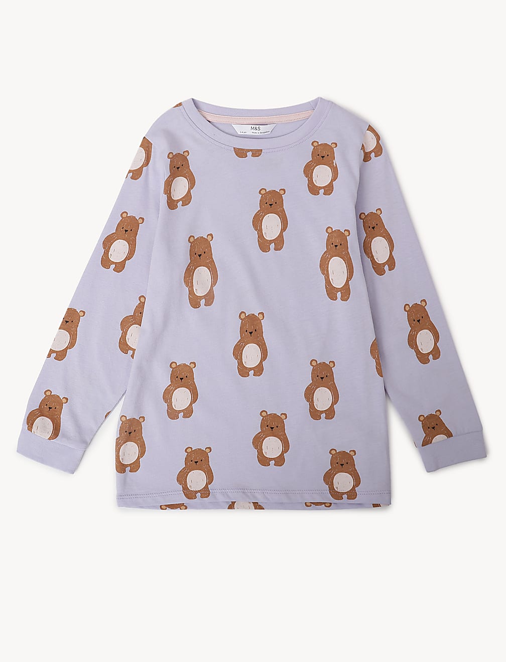 Pack of 2 Pure Cotton Ribbed Pajama Set
