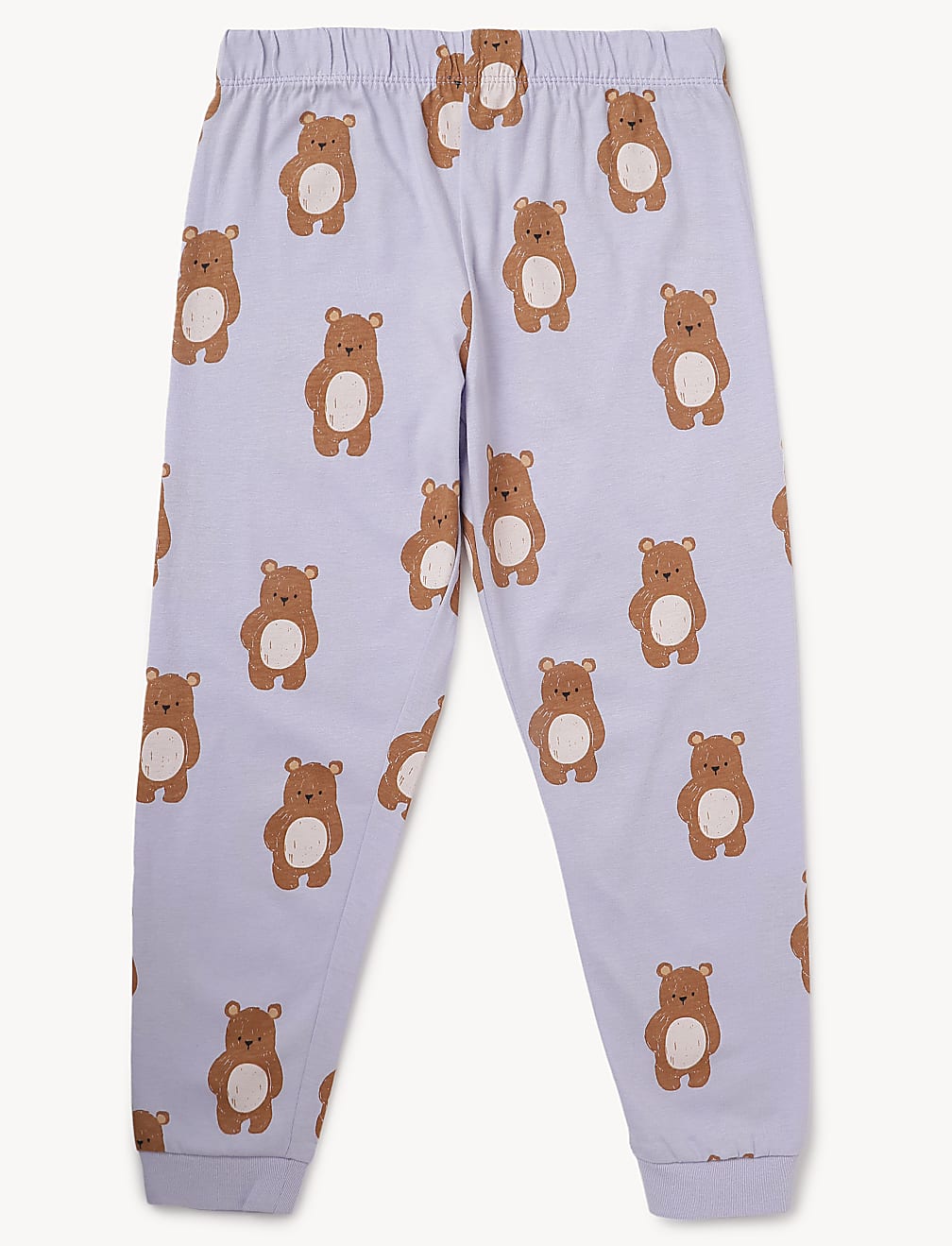 Pack of 2 Pure Cotton Ribbed Pajama Set