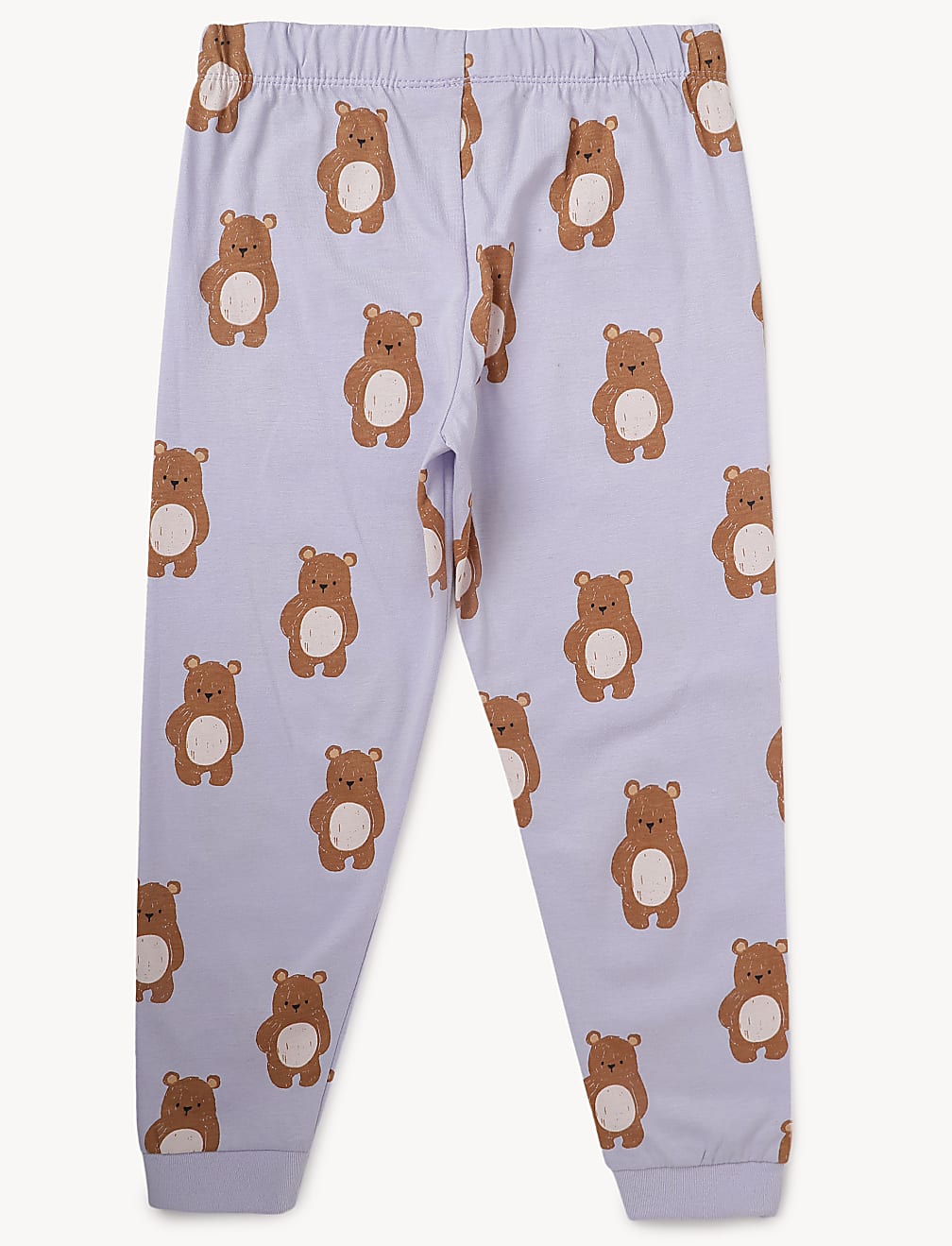 Pack of 2 Pure Cotton Ribbed Pajama Set