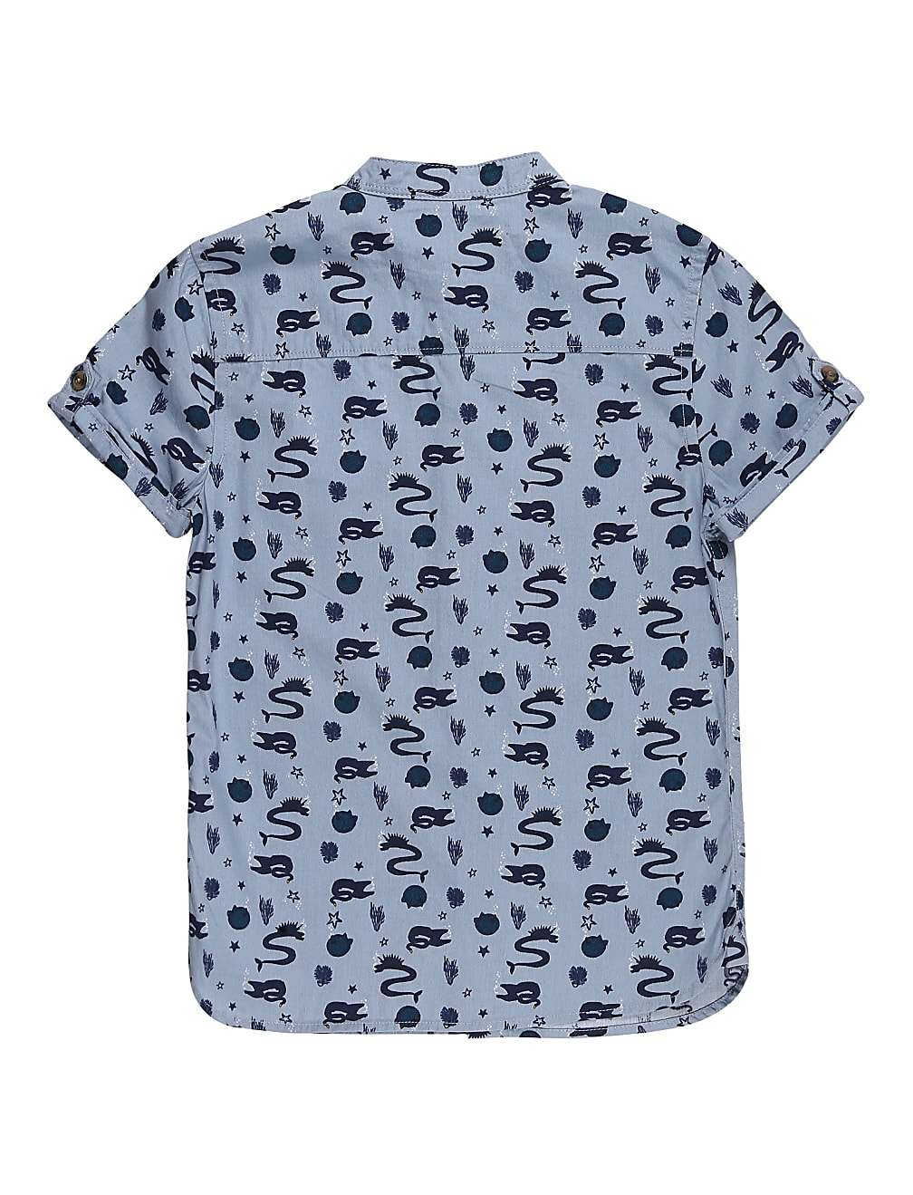 Pure Cotton Printed Mandarin Collar Shirts