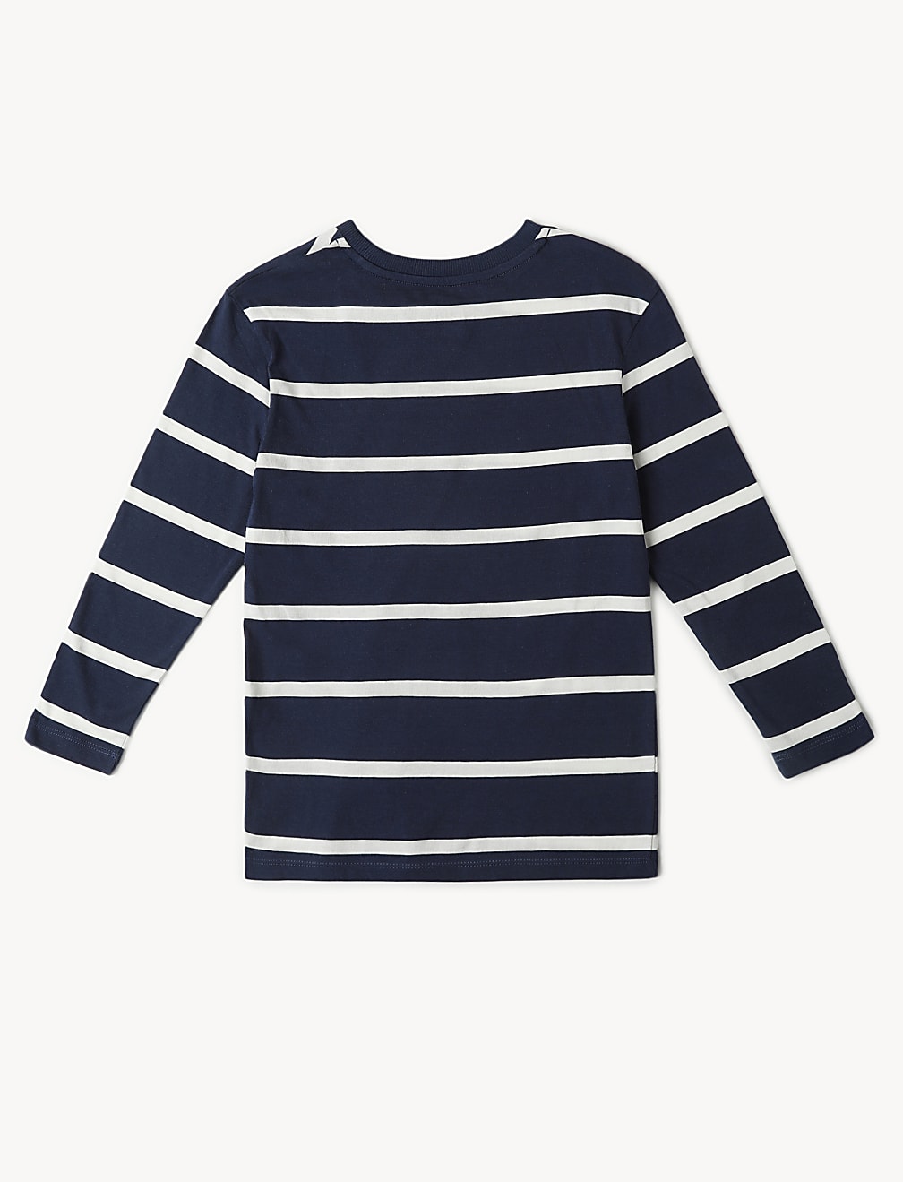 Cotton Mix Stripes Round Neck T-Shirt