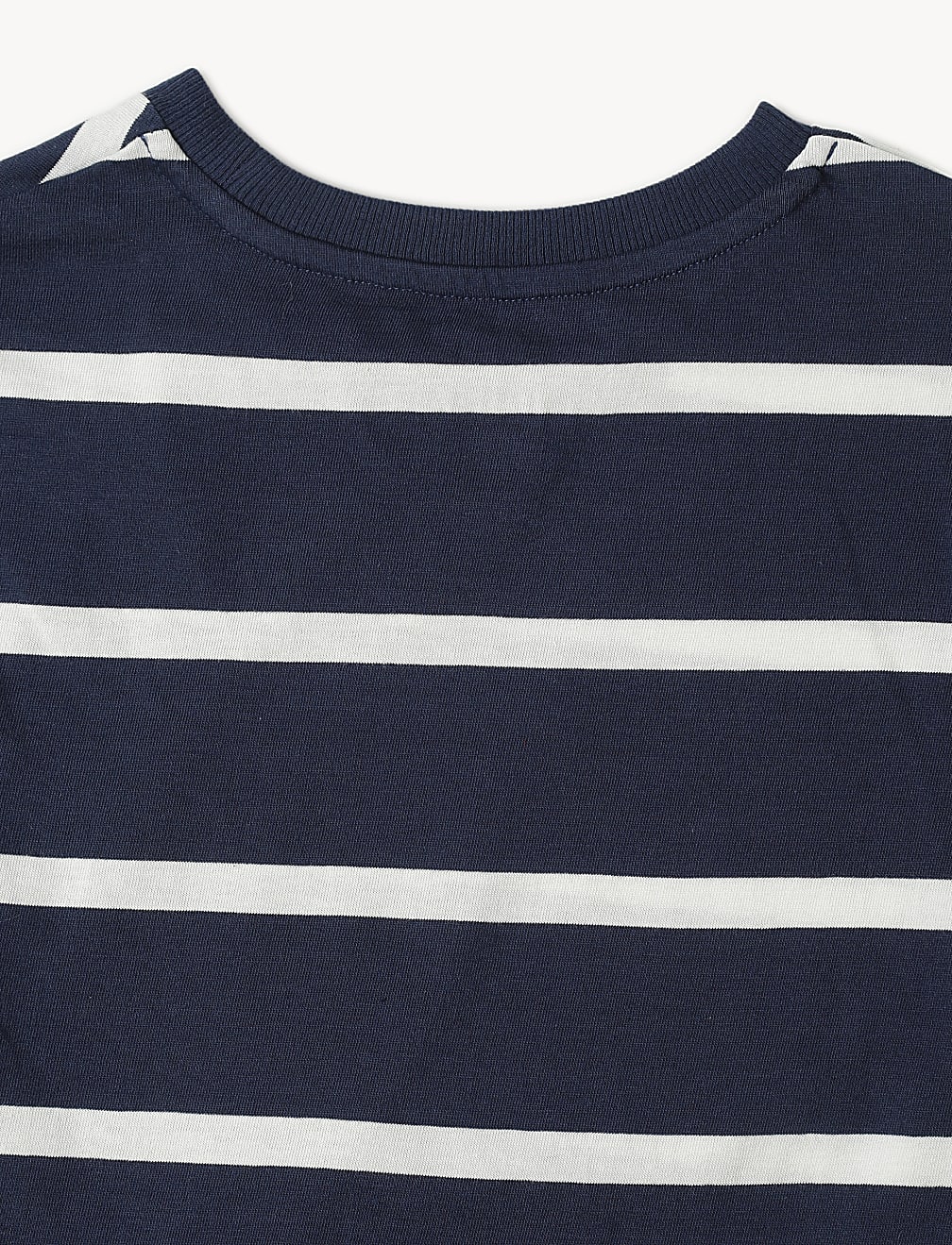 Cotton Mix Stripes Round Neck T-Shirt