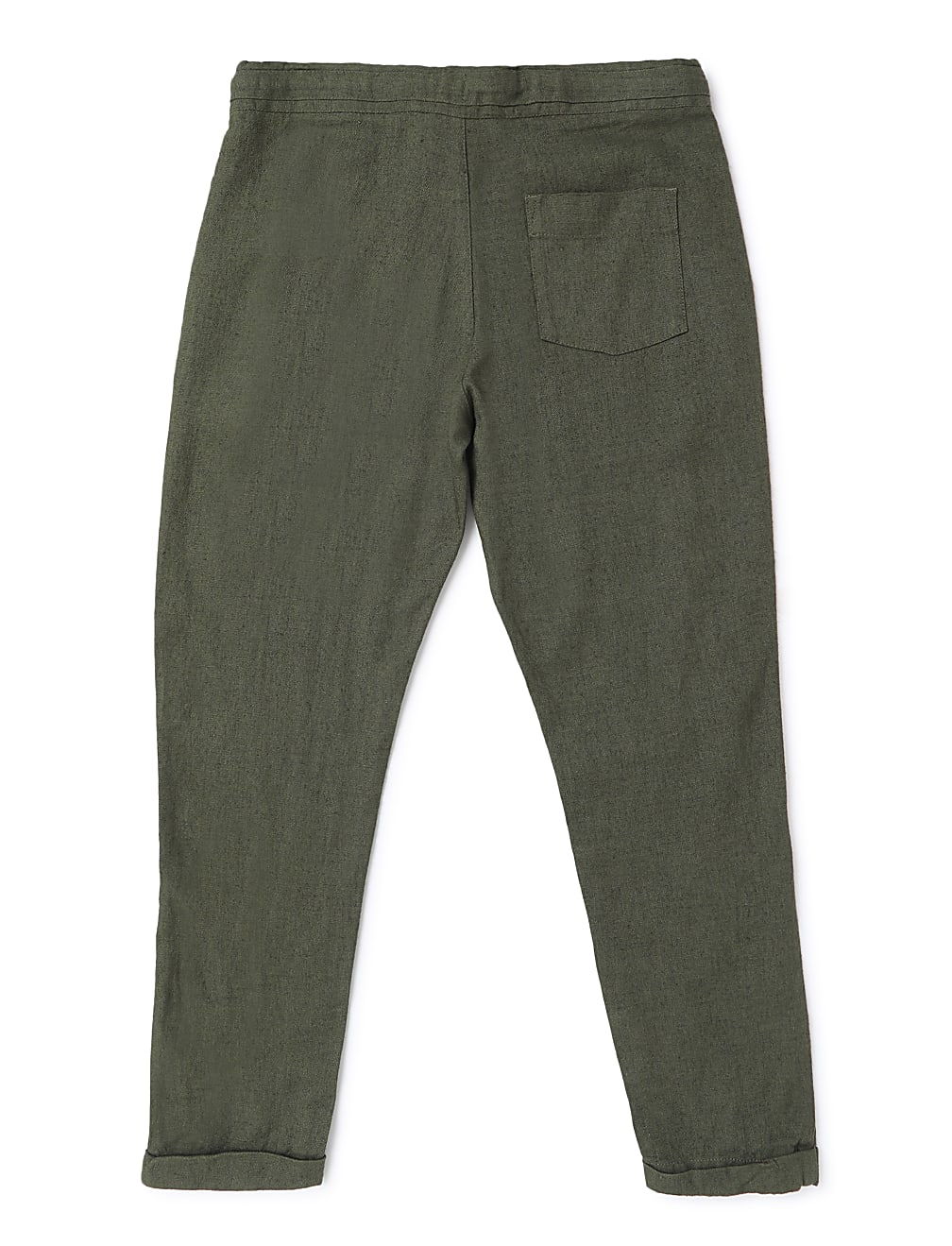 Linen Mix Plain Regular Fit Trouser